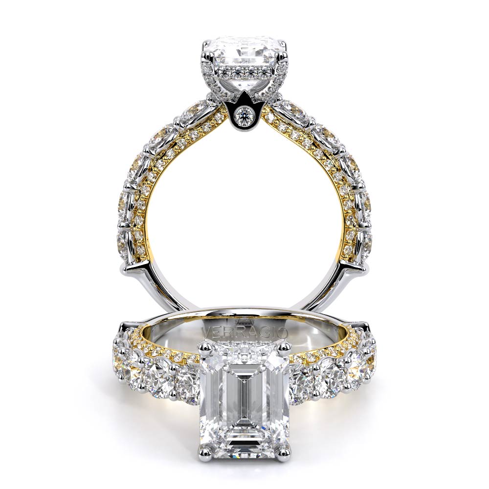 Verragio Pave Emerald Engagement Ring