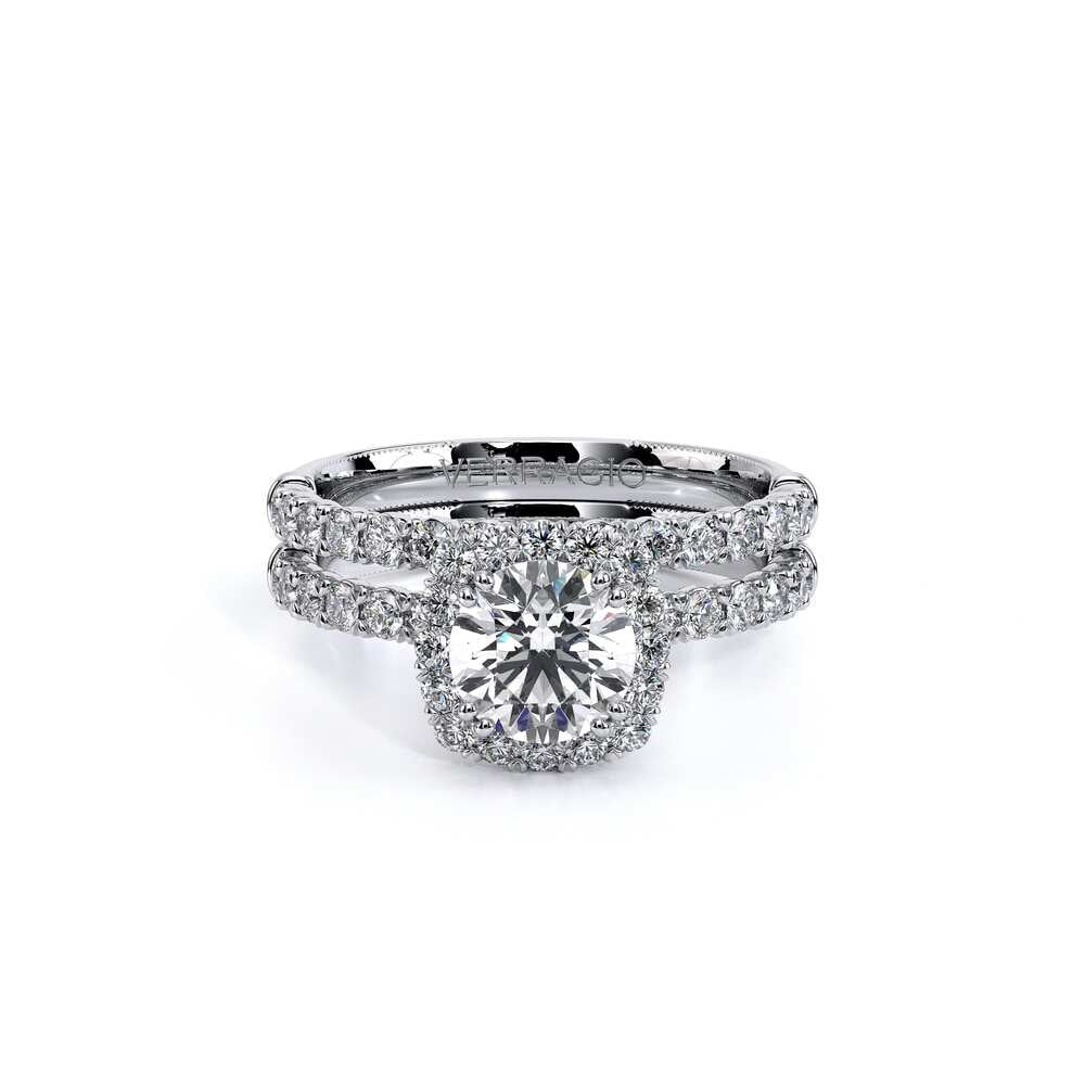Renaissance-954CU18-14K White Gold Cushion