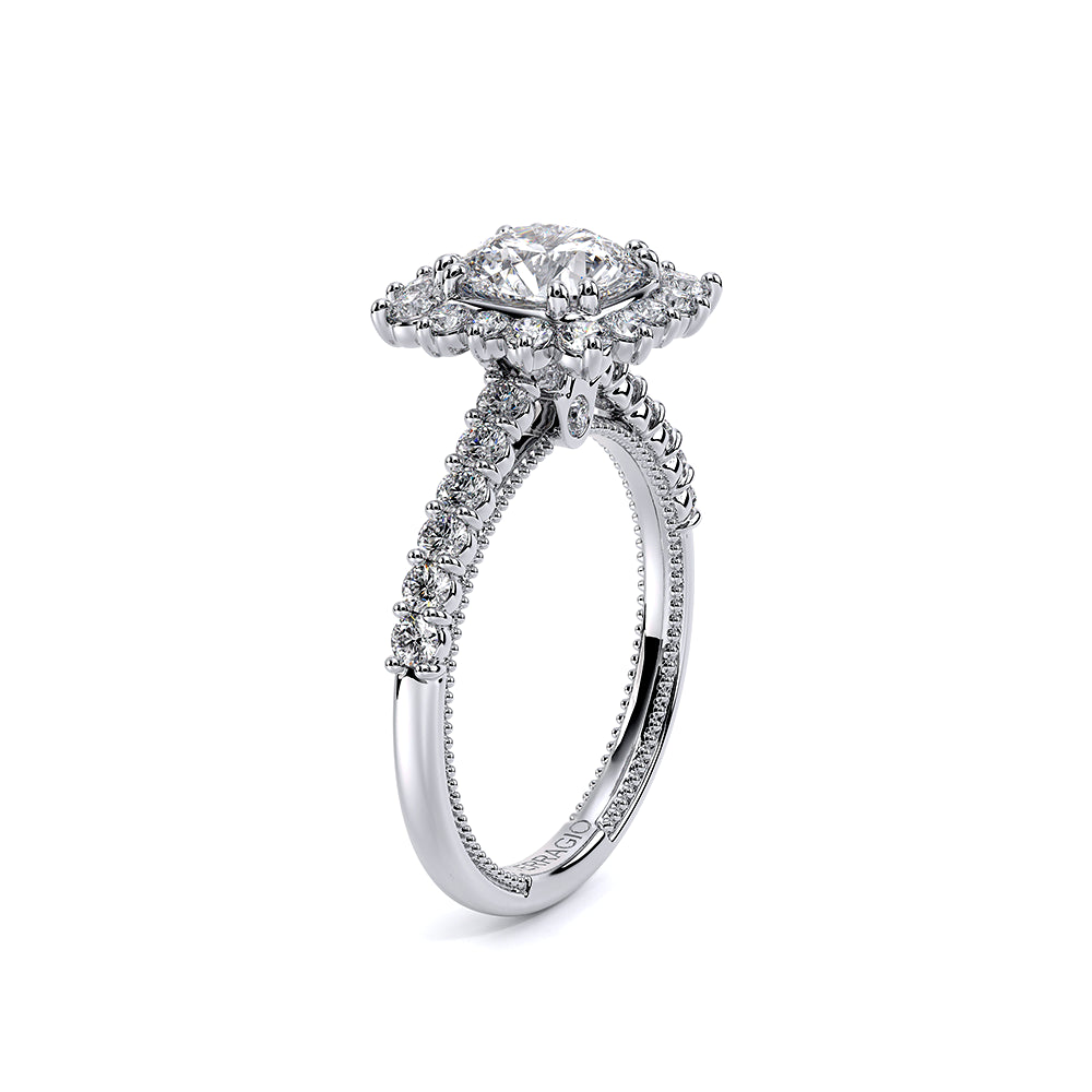 Renaissance-986CU-18K White Gold Cushion