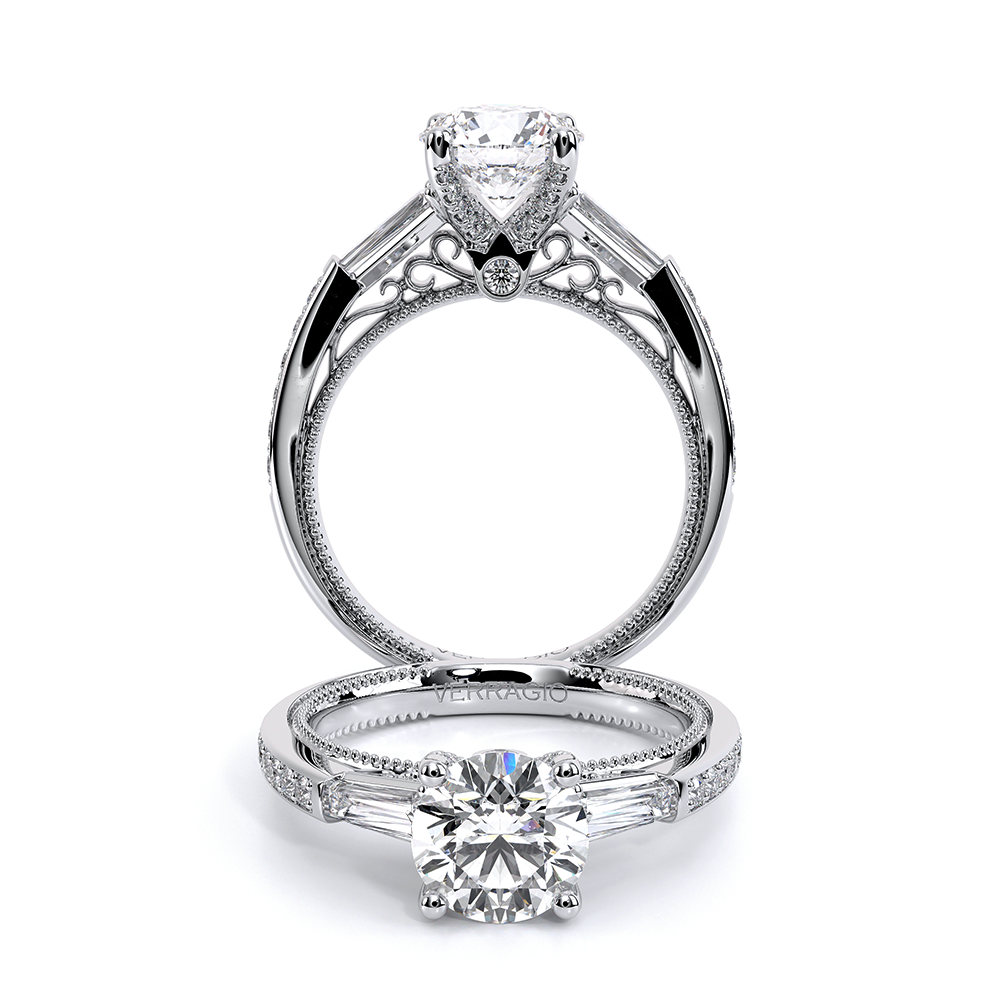 Verragio Three-Stone Round Engagement Ring