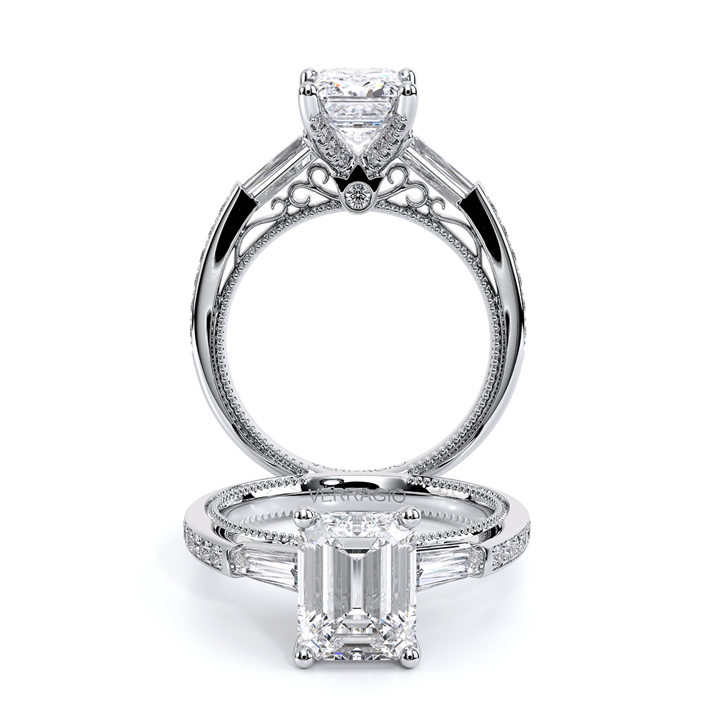 Verragio Three-Stone Emerald Engagement Ring