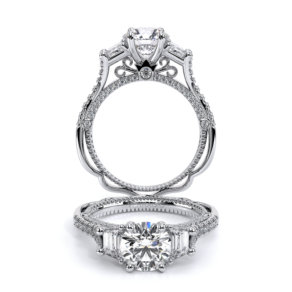 Verragio Three-Stone Round Engagement Ring