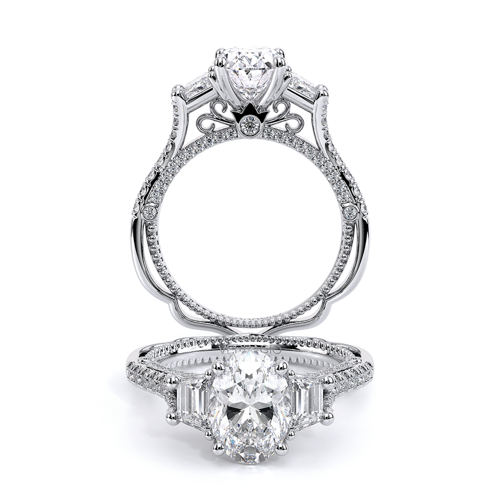 Verragio Three-Stone Oval Engagement Ring