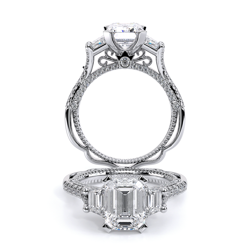 Verragio Three-Stone Emerald Engagement Ring
