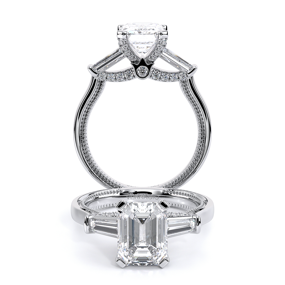 Verragio Three-Stone Emerald Engagement Ring