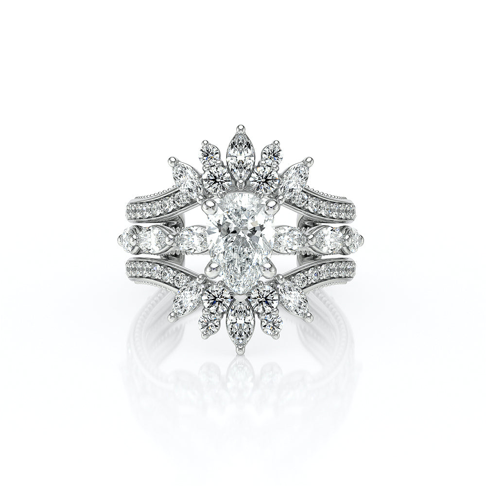 Vanguard-2205ps-14k White Gold Pear