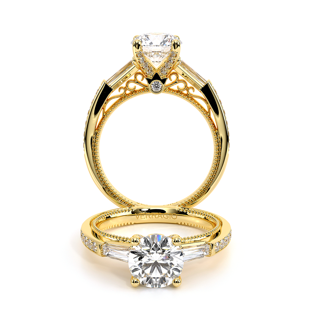 Verragio Three-Stone Round Engagement Ring