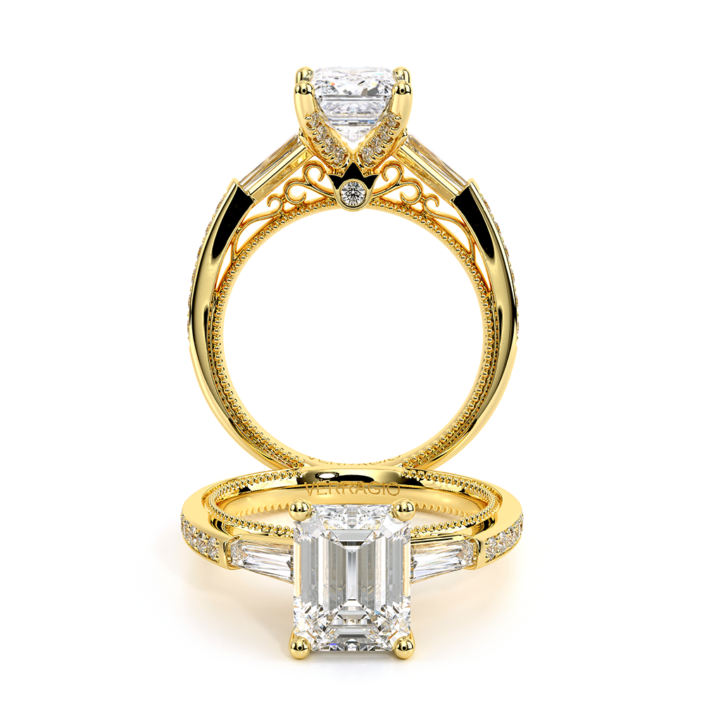 Verragio Three-Stone Emerald Engagement Ring