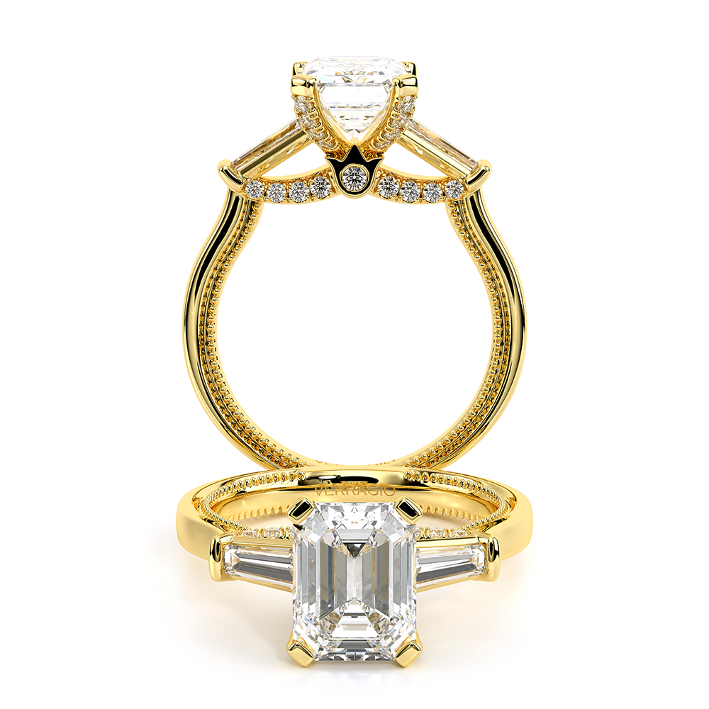 Verragio Three-Stone Emerald Engagement Ring