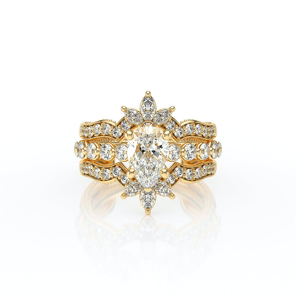 Vanguard-2201PS-18K Yellow Gold Pear