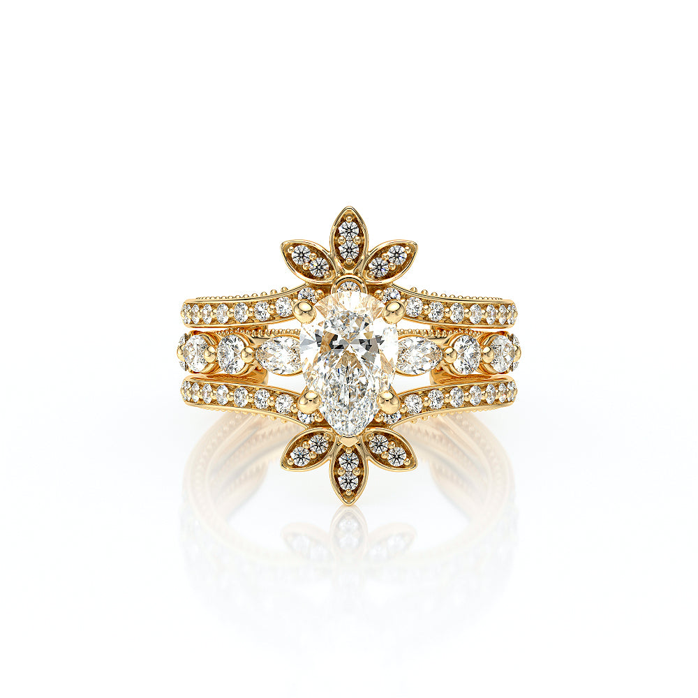 Vanguard-2202PS-14K Yellow Gold Pear