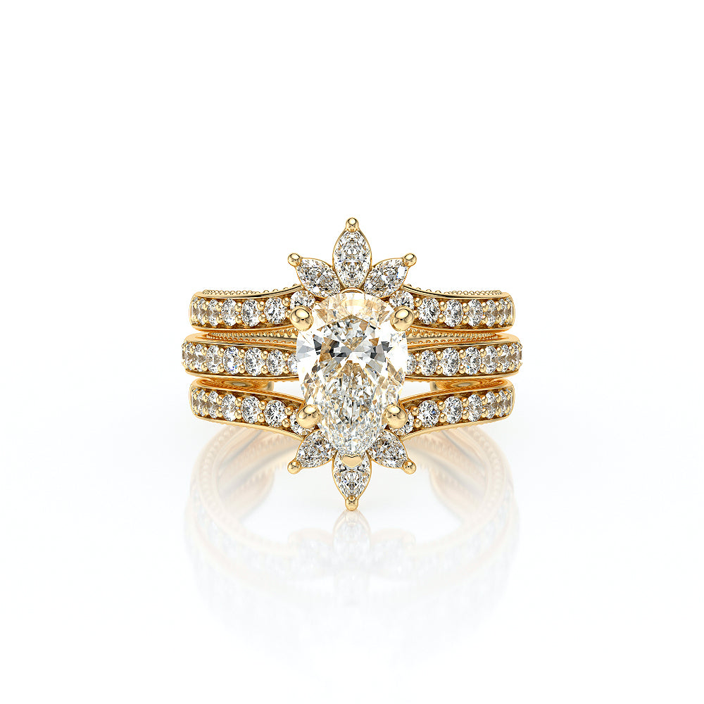 Vanguard-2203PS-14K Yellow Gold Pear