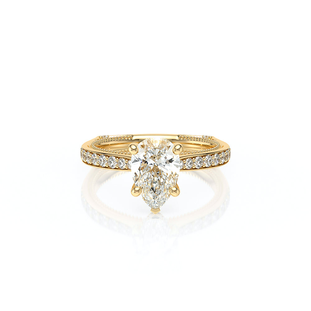 Vanguard-2203PS-14K Yellow Gold Pear