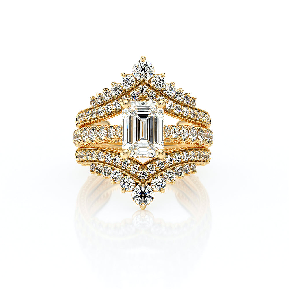 Vanguard-2208EM-14K Yellow Gold Emerald