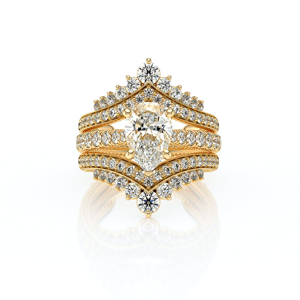 Vanguard-2208PS-14K Yellow Gold Pear